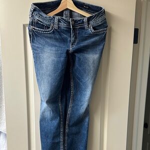 Silver Jeans Women's Straight Leg Blue Denim